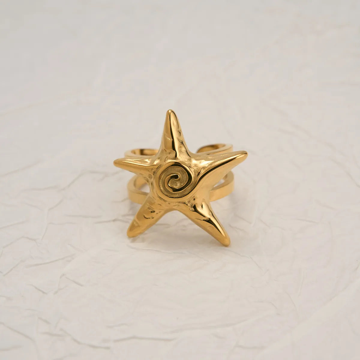 Wholesale Jewelry Retro Simple Style Starfish Titanium Steel 18K Gold Plated Earrings Necklace