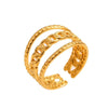 Wholesale Jewelry Retro Smiley Face Snake Bow Knot 304 Stainless Steel Open Rings