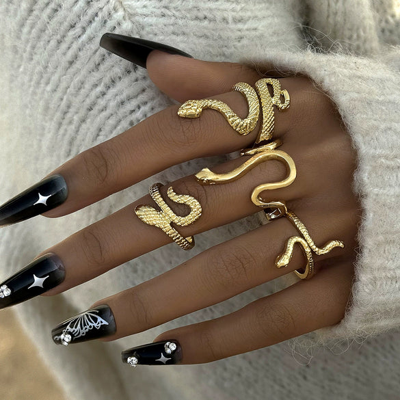 Wholesale Jewelry Retro Snake Animal Alloy Ring Electroplating Geometric Style Unisex