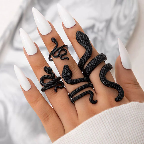Wholesale Jewelry Retro Snake Animal Alloy Ring Electroplating Geometric Style Unisex