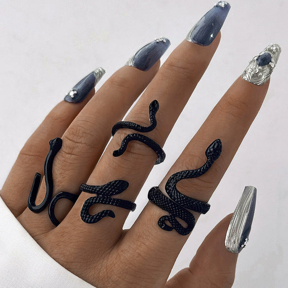 Wholesale Jewelry Retro Snake Animal Alloy Ring Electroplating Geometric Style Unisex