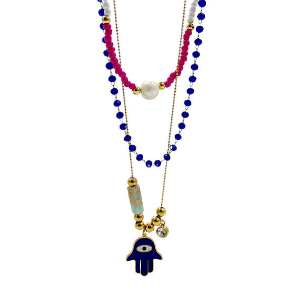 Wholesale Jewelry Retro Stainless Steel And Titanium Steel Geometric Pattern Electroplating Necklace For Women