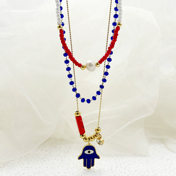 Wholesale Jewelry Retro Stainless Steel And Titanium Steel Geometric Pattern Electroplating Necklace For Women