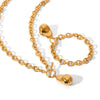 Wholesale Jewelry Retro Stainless Steel Geometric Asymmetrical Buckle Pendant Necklace Goldplated Vacuum Plating For Women