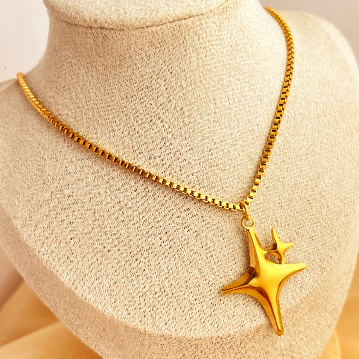 Wholesale Jewelry Retro Star 201 Stainless Steel Gold Plated Plating Jewelry Set