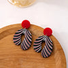 Wholesale Jewelry Retro Stripe Arylic Plating Drop Earrings