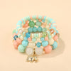 Wholesale Jewelry Retro Style Alloy Elephant Pendant Crystal Bracelet Electroplated