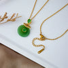 Wholesale Jewelry Retro Style Copper Electroplated Ochain Mixed Gem Inlay Safety Lock Clover Pendant Clavicle Chain For Women
