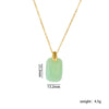 Wholesale Jewelry Retro Style Copper Electroplated Ochain Mixed Gem Inlay Safety Lock Clover Pendant Clavicle Chain For Women