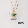 Wholesale Jewelry Retro Style Copper Inlaid Zircon Heart Pendant Ochain Necklace For Female