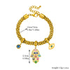 Wholesale Jewelry Retro Style Fatima Hand Eye Stainless Steel Gold Plated Bracelet For Women