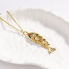 Wholesale Jewelry Retro Style Fish Koi Copper Zirconia Electroplating Pendant Necklace For Women