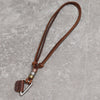 Wholesale Jewelry Retro Style Geometric Alloy Pendant Cowhide Leather Rope Necklace Unisex