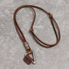 Wholesale Jewelry Retro Style Geometric Alloy Pendant Cowhide Leather Rope Necklace Unisex