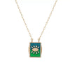 Wholesale Jewelry Retro Style Geometric Copper Cotton Rope Pendant Necklace With Evil Eye Charm