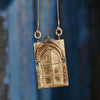 Wholesale Jewelry Retro Style Geometric Copper Goldplated Tarot Card Opening And Closing Butterfly Rebirth Door Pendant Necklace
