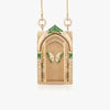 Wholesale Jewelry Retro Style Geometric Copper Goldplated Tarot Card Opening And Closing Butterfly Rebirth Door Pendant Necklace