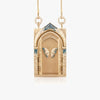 Wholesale Jewelry Retro Style Geometric Copper Goldplated Tarot Card Opening And Closing Butterfly Rebirth Door Pendant Necklace