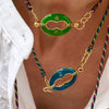 Wholesale Jewelry Retro Style Geometric Love Heart Lip Titanium Steel Pendant Gold Plated Ochain Clavicle Chain