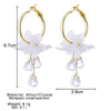 Wholesale Jewelry Retro Style Geometric Plastic And Resin Earrings Inlaid With Crystal Flowers