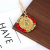Wholesale Jewelry Retro Style Geometric Round Pendant Necklace Copper Titanium Steel Electroplating Ball Chain