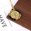 Wholesale Jewelry Retro Style Geometric Round Pendant Necklace Copper Titanium Steel Electroplating Ball Chain