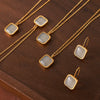 Wholesale Jewelry Retro Style Geometric Square Resin Pendant 316L Stainless Steel Jewelry With Electroplating