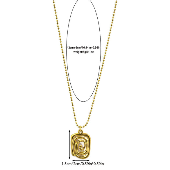 Wholesale Jewelry Retro Style Geometric Stainless Steel Electroplated Pendant Necklace