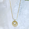 Wholesale Jewelry Retro Style Geometric Stainless Steel Electroplated Pendant Necklace