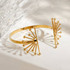 Wholesale Jewelry Retro Style Geometric Stainless Steel Flower Electroplated Bracelet Arm Ring