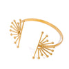 Wholesale Jewelry Retro Style Geometric Stainless Steel Flower Electroplated Bracelet Arm Ring