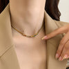 Wholesale Jewelry Retro Style Geometric Titanium Steel Chain Clavicle Necklace With Electroplating