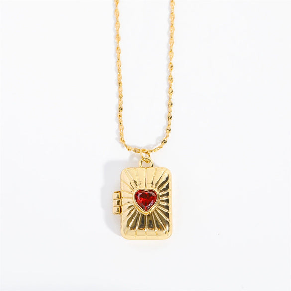 Wholesale Jewelry Retro Style Heart Shape Copper Electroplated Pendant Necklace For Women