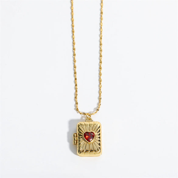 Wholesale Jewelry Retro Style Heart Shape Copper Electroplated Pendant Necklace For Women