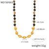 Wholesale Jewelry Retro Style Irregular Natural Stone 316L Stainless Steel Gold Plated Handmade Beaded Necklace Bracelet
