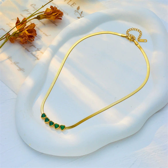Wholesale Jewelry Retro Style Love Snake Bone Chain Titanium Steel Electroplated Necklace