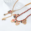 Wholesale Jewelry Retro Style Metal Skull Heart Whistle Twopiece Necklace Zinc Alloy Set With Diamonds Geometric Animal Zodiac Pattern