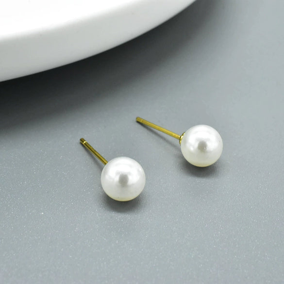 Wholesale Jewelry Retro Style Round 925 Silver And Pearl Earrings With Drop Shape And Electroplating