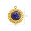 Wholesale Jewelry Retro Style Round Stainless Steel Natural Stone Inlay Pendant