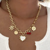 Wholesale Jewelry Retro Style Stainless Steel Animal Fruit Heart Shape Pendant Gold Plated Necklace Diy Accessories