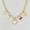 Wholesale Jewelry Retro Style Stainless Steel Animal Fruit Heart Shape Pendant Gold Plated Necklace Diy Accessories