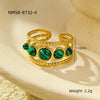 Wholesale Jewelry Retro Style Stainless Steel Gemstone Ring 18K Goldplated