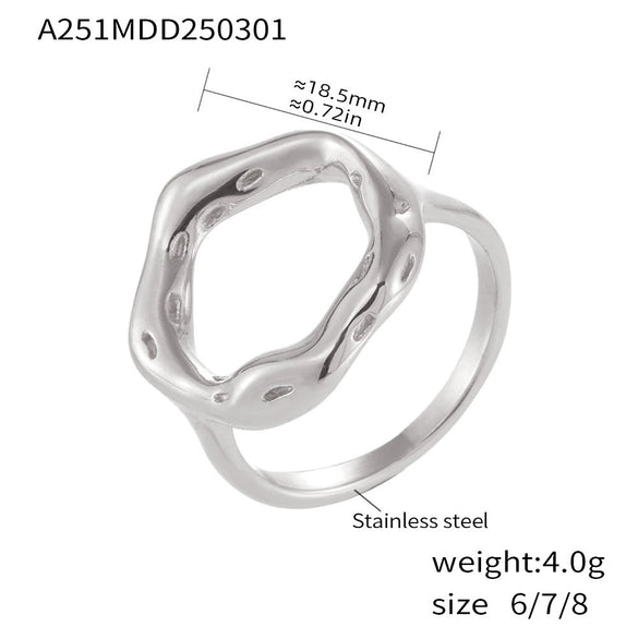 Wholesale Jewelry Retro Style 316L Stainless Steel 18K Gold Plated Ring Earrings