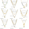 Wholesale Jewelry Retro Style Stainless Steel Multilayer Irregular Heart Shape Flower Bow Tie Gold Plated Necklace