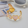 Wholesale Jewelry Retro Style Stainless Steel Open Heart Bracelet Electroplated