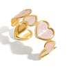 Wholesale Jewelry Retro Style Stainless Steel Open Heart Bracelet Electroplated