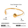Wholesale Jewelry Retro Style Stainless Steel Scallop Opening Bracelet Electroplated