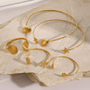 Wholesale Jewelry Retro Style Stainless Steel Scallop Opening Bracelet With Electroplating