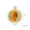 Wholesale Jewelry Retro Style Stainless Steel Tiger Eye Stone Inlay Pendant With Vacuum In Furnace Electroplating