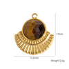 Wholesale Jewelry Retro Style Stainless Steel Tiger Eye Stone Inlay Pendant With Vacuum In Furnace Electroplating